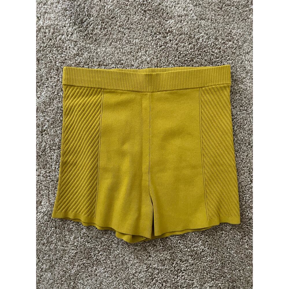 COS Ribbed High Waisted Cycling Shorts Mustard Womens Size Small - Picture 6 of 8